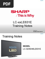 Sharp - Lc-32le631e, Le40le631e - Le46le631e Led TV Training Manual