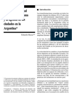 REESE, Eduardo, 2006 La Situación Actual de La Gestión Urbana y La Agenda de Las Ciudades en Argentina. Puntos 1 y 2. en Revista Medioambiente y Urbanización. Versión Digital PDF