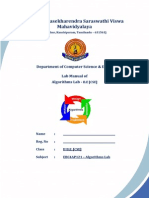 Algorithms Lab Manual (SCSVMV DU)