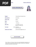 Curriculum Vitae Yohana Bendaña