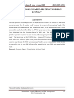 Ijrim Volume 2, Issue 6 (June 2012) (ISSN 2231-4334) World Trade Organization: Its Impact On Indian Economy