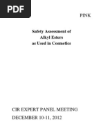 2012 - Cosmetic Ingredient Review - Amended Safety Assessment of Alkyl Esters As Used in Cosmetics - CIR EXPERT PANEL MEETING