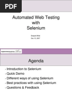 Automated Web Testing With Selenium: Deepak Mittal Dec 15, 2007