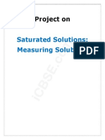 Chemistry Investigatory Project On Saturated Solutions: Measuring Solubility