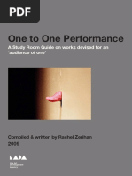 One To One Performance: A Study Room Guide On Works Devised For An Audience of One'