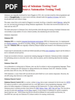 History of Selenium Testing Tool