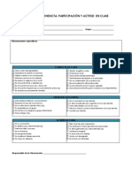 REGISTRO DE CONDUCTA en Clase para Observación Participante.