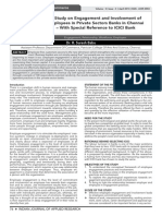 A Study On Engagement and Involvement of Employees in Private Sectors Banks in Chennai - With Special Reference To ICICI Bank