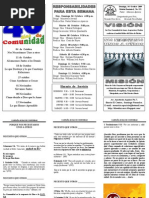 Campaña 40 Dias de Comunidad, Boletin 121