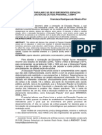 Educação Popular e Os Seus Diferentes Espaços Educação Social de Rua, Prisionalcampo