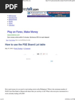 How To Use The PSE Board Lot Table
