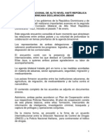 Declaración de Jimaní. Segundo Diálogo Binacional de Alto Nivel Haití y República Dominicana