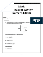 Math Foundation Review Teacher's Edition: Trigonometry