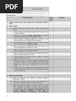 Audit Programe For Statutory Audit