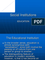 Social Institutions: Education