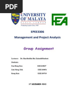 EPEE3306 Management and Project Analysis: Group Assignment