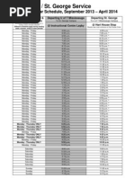 UTM Shuttle Bus 2013-2014 Regular Schedule