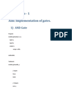 Practical No - 1 Aim: Implementation of Gates.: 1) AND Gate