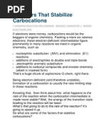 3 Factors That Stabilize Carbocations