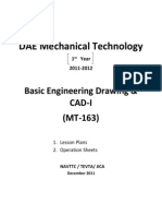 Basic Engineering Drawing and CAD I Lesson Plans