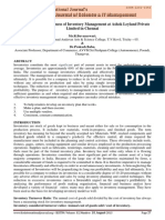 A Study On The Effectiveness of Inventory Management at Ashok Leyland Private Limited in Chennai