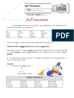 Ficha de Trabalho - A Preposição