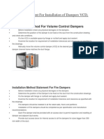 Method Statement For Installation of Dampers VCD