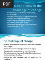 Orgnization Renewa The Challenges of Change