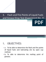 Flash and Fire Points of Liquid Fuels and Grease Drop Test