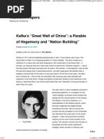 Kafka's "Great Wall of China" A Parable of Hegemony and "Nation