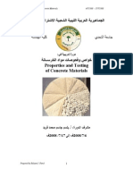 Properties and Testing of Concrete Materials