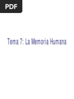 Tema 7, La Memoria Humana