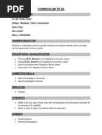 Curriculum Vitae: Bhagwan Singh