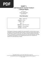 MMPI-2 Adult Interpretive System Version 4 Codetype Report