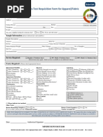 USA Textiles Test Requistion Form For Apparel Fabric INTER COMPANY