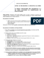 Relação de Documentos - Bolsa Social Metodista