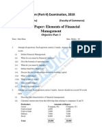 Second Paper: Elements of Financial Management