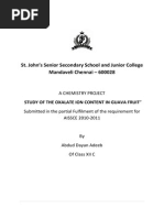 Study of Oxalate Ion Content in Guava Fruit