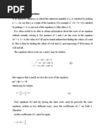 Roots of Quadratic Equations