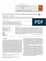 Effect of Metal Contents On Oxidation Stability of Biodieseldiesel Blends