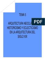 Tema 5 Arquitectura Neoclasica. Historicismo y Eclecticismo en Arquitectura Xix