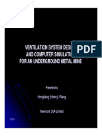 SME 2011 Metal Mine Ventilation Design and Simulation Hongliang Wang