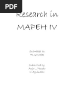 Research in MAPEH IV