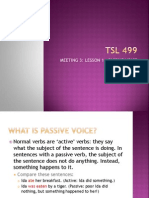 TSL 499 Meeting 3 Topic 1 Passive Voice