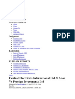 Central Electricals International LTD & Anor Vs Prestige Investments LTD