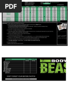 CoachWoot Body Beast Workout Tracking Sheet Schedule Worksheet