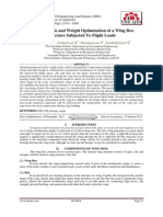 Stress Analysis and Weight Optimization of A Wing Box Structure Subjected To Flight Loads