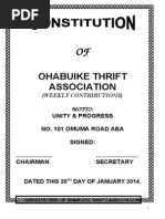 Ohabuike Thrift Association: (Weekly Contributions)