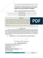 An Investigation of The Effect of Shot Peening On The Properties of Lm25 Aluminium Alloy and Statistical Modelling