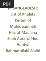 List of Some Shaikhs of Bangladesh